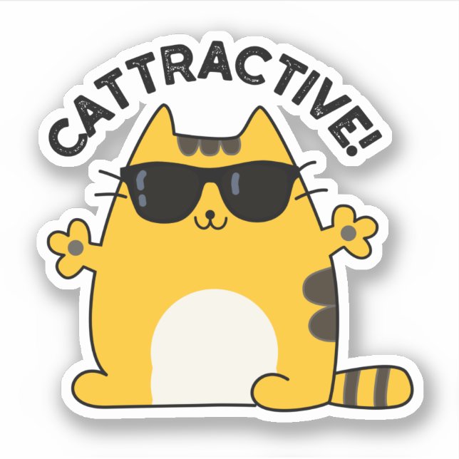 Cattractive Funny Attractive Cat Pun  (Front)