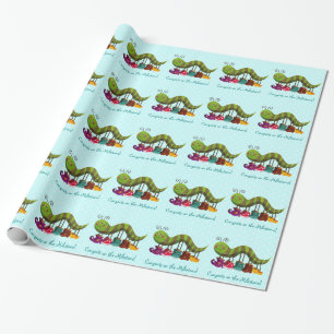 Catty Caterpillar Glossy Wrapping Paper 2' x 6