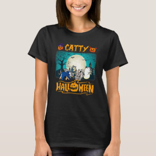 Catty Halloween Cat  Halloween Ghost Cat Apparel 1 T-Shirt