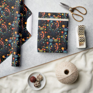 Caturday Artsy Abstract Attitude Cats Wrapping Paper