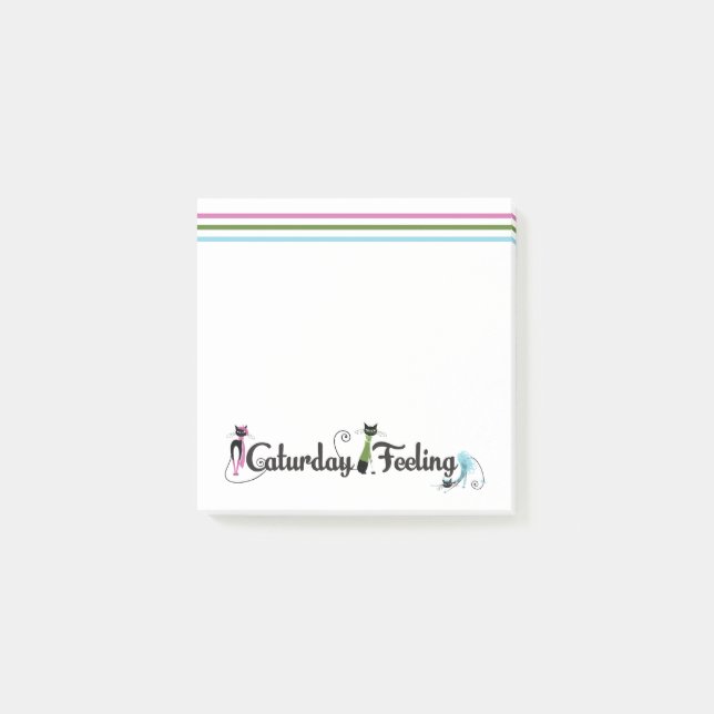 Caturday Cat Lovers Post-it Notes (Front)