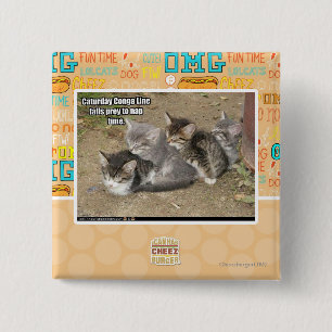 Caturday Conga Line 15 Cm Square Badge