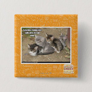 Caturday Conga Line 15 Cm Square Badge