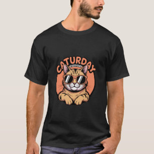 Caturday Everyday Cat Sunglasses Design T-Shirt