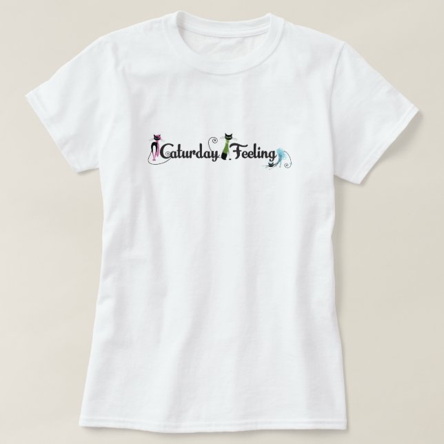 Caturday Feeling Women's Crew Neck T-Shirt (Design Front)