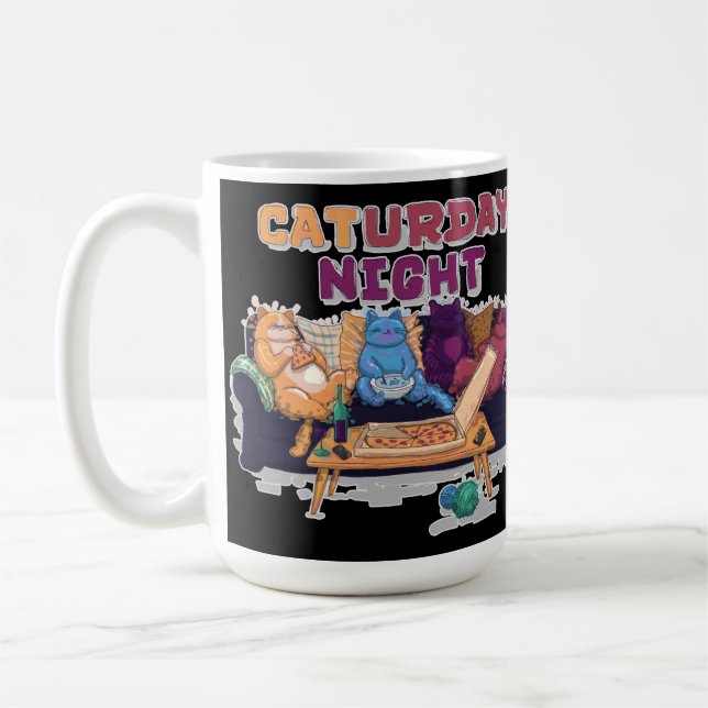 Caturday Night Coffee Mug (Left)