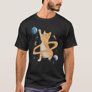 Caturn Saturn Cat In Space Kitten Cats Galaxy T-Shirt