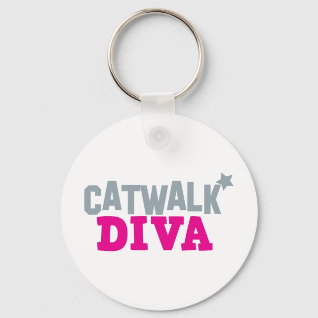 CATWALK DIVA with a cute little star Key Ring (Front)