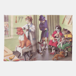 CATWALKS: Bulldog at the Barbers - Tea Towel