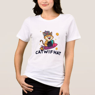 Catwifhat - Cat Meme Coin Tri-Blend Shirt
