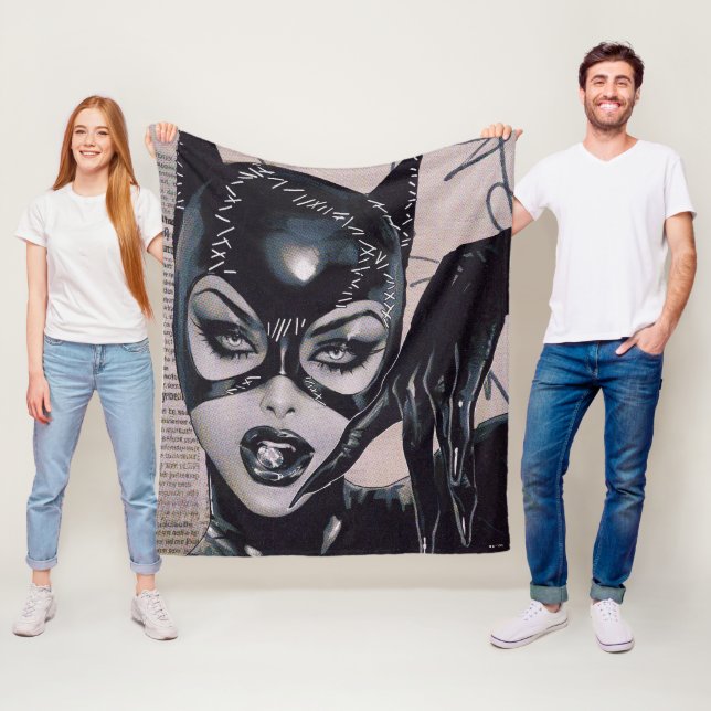 Catwoman #50 Sozomaika Cover Illustration Fleece Blanket (In Situ)