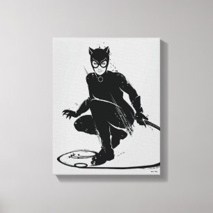 Catwoman Ink Brush Pose Canvas Print