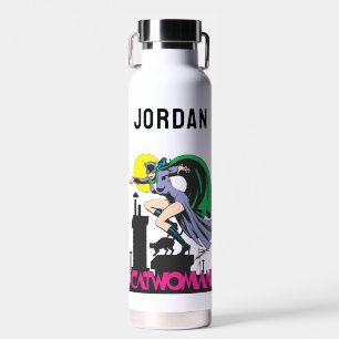 Catwoman & Logo Pink   Add Your Name Water Bottle