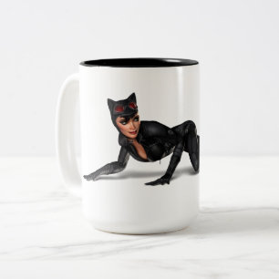 Catwoman Lurking Two-Tone Coffee Mug