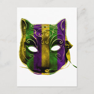Catwoman Mardi Gras Mask Postcard