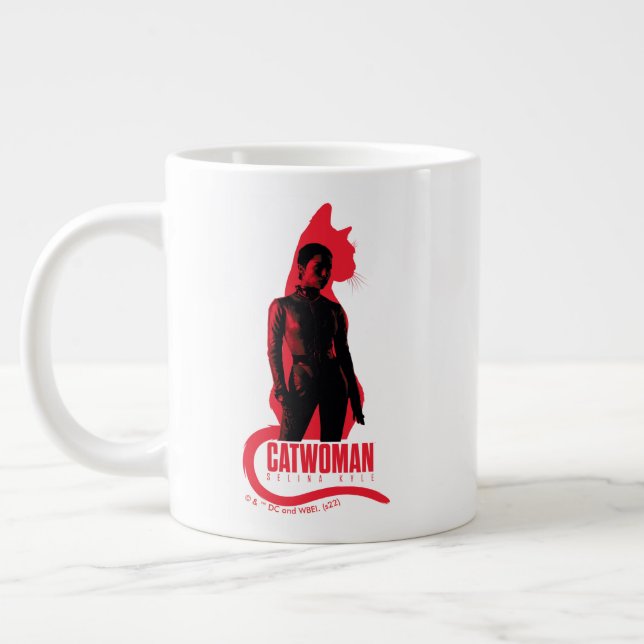 Catwoman Selina Kyle Cat Silhouette Large Coffee Mug (Left)