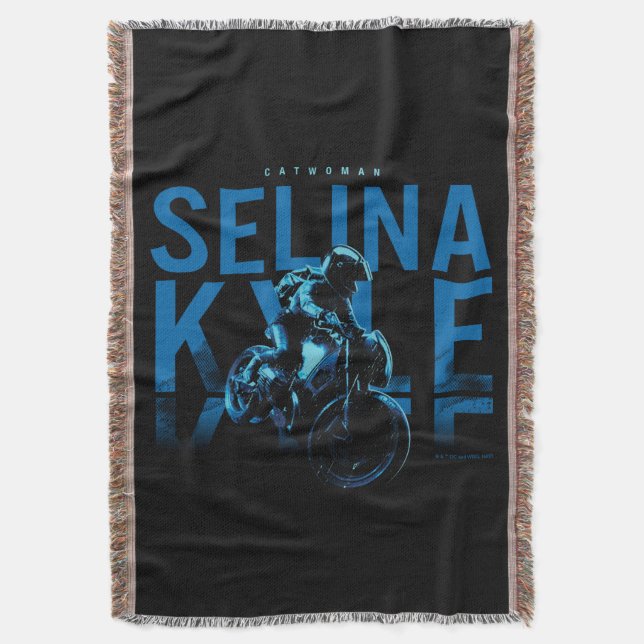 Catwoman Selina Kyle Motorcycle Throw Blanket (Front Vertical)