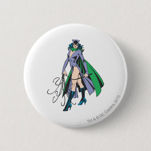 Catwoman Stands 6 Cm Round Badge