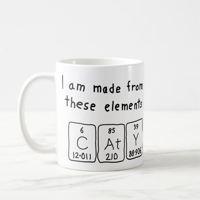 Caty periodic table name mug (Left)