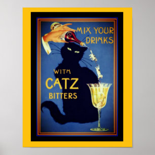Catz Bitters Vintage 12x16 Poster