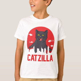 Catzilla & Black Cat City-Themed T-Shirt Designs
