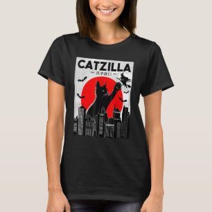 Catzilla Cat Cat Black Cat Halloween T-Shirt