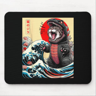 Catzilla Cat Japanese Art Funny Cat For Men Women Mouse Pad