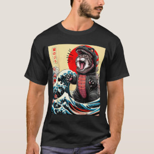 Catzilla Cat Japanese Art Funny Cat For Men Women T-Shirt