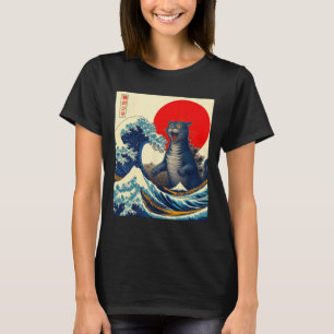 Catzilla Cat Japanese Art Funny Cat Gifts For Men  T-Shirt