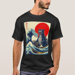 Catzilla Cat Japanese Art Funny Cat Gifts For Men T-Shirt