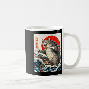 Catzilla Cat Japanese Art Funny Cat Graphic for Coffee Mug