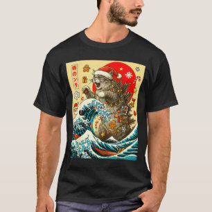 Catzilla Cat Japanese Art Funny Xmas For Men Women T-Shirt