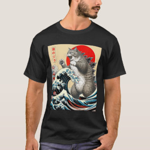Catzilla Cat Japanese Art T-Shirt