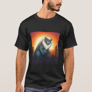 Catzilla Cat Japanese Funny Cat Art Men Women Kid T-Shirt
