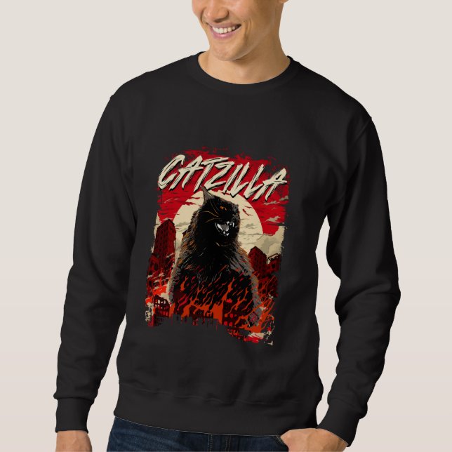 Catzilla - Cat Lover Kitten Owner Kitty Sweatshirt (Front)