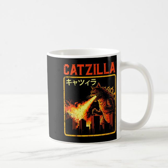 Catzilla Cat Monster Funny Japanese Parody Women M Coffee Mug (Right)