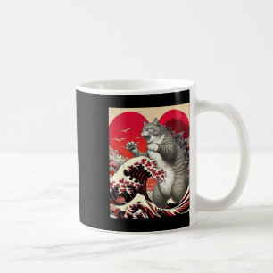 Catzilla Cat Valentine Japanese Art Funny Cat Gift Coffee Mug