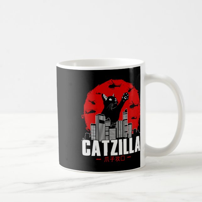 Catzilla Cute Cat Stuff For Cat Lover  Coffee Mug (Right)