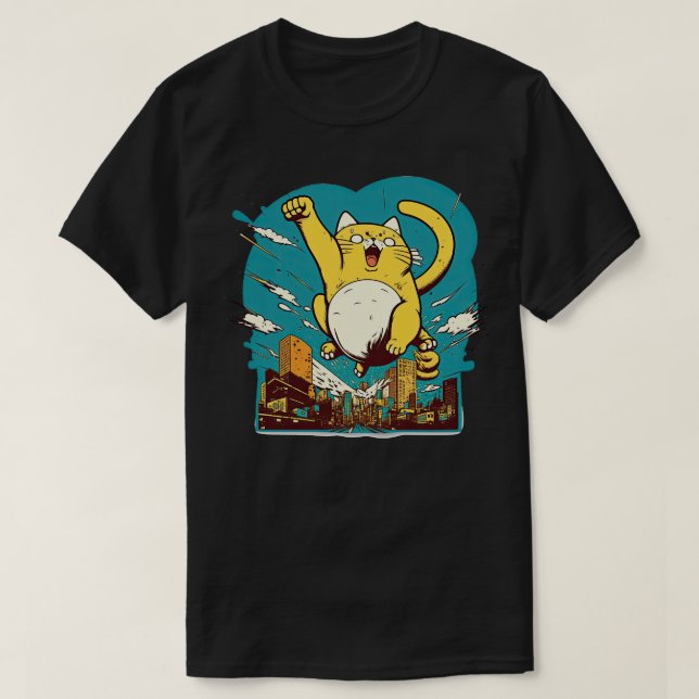 Catzilla flying T-Shirt (Design Front)