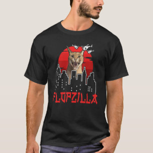 Catzilla Funny big floppa meme Flopzilla Caracal C T-Shirt