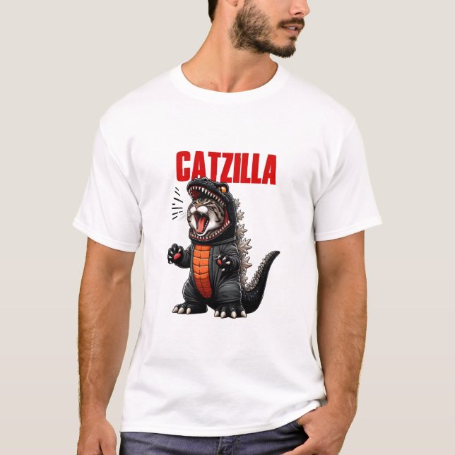 Catzilla – Funny Cat Godzilla Mashup T-Shirt (Front)