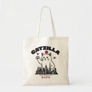 Catzilla – Funny Cat Godzilla Parody Tote Bag