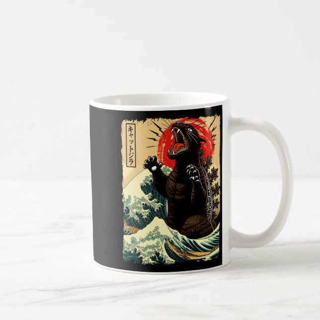 Catzilla Funny Japanese Style  Coffee Mug (Right)