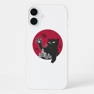 Catzilla – Giant Black Cat Parody with City iPhone 16 Plus Case