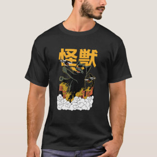 Catzilla Giant Cat Japanese Anime Art T-Shirt
