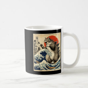 Catzilla Japanese Art Cat Lover Graphic Print Men  Coffee Mug