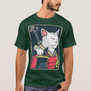 Catzilla Japanese Cat Art Katana Sword Anime Ni T-Shirt
