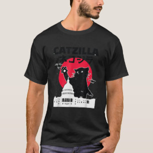 Catzilla Japanese Cat Lover Kitten Retro Vintage S T-Shirt