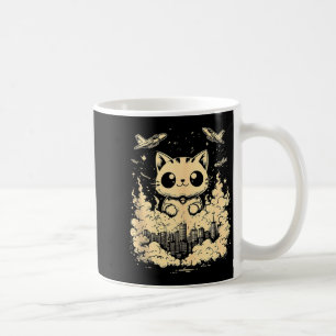 Catzilla Japanese Sunset Funny Japan Cat Coffee Mug