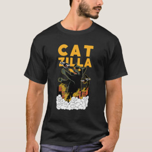 Catzilla Kaiju Cat Destroys A Japanese City T-Shirt
